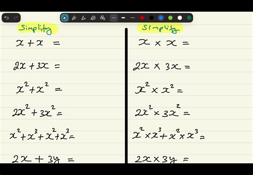 Solving Like terms! #math #mathematics #algebra #liketerms #elevenplus