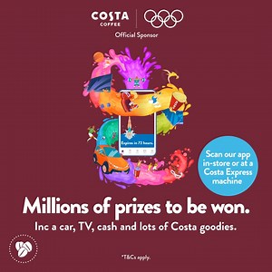 6.3K views · 117 reactions | Go on, go for gold! You have until the 8th August to bag yourself some top prizes exclusively in the Costa app. Once you've scanned your app, tap the athlete in the home screen of the app to see if you're a winner! | Costa Coffee | Facebook