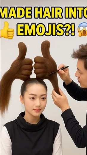 made two giant 👍 emojis using real hair! 😱 #TheResultWasUnexpected