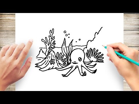 How To Draw Sea Coral Step by Step | Underwater Scenery