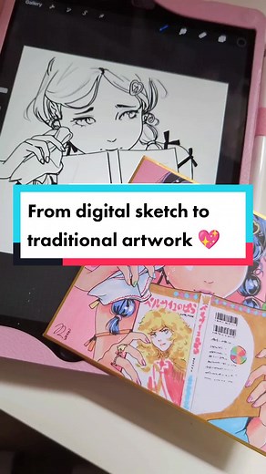 A more detailed explanation of how I turn my digital sketches into traditional drawings using a mini projector! 💖 If you wanna try it, the link is in my bio ✨ #sketch #arttutorials #fyp #digitalart #drawing