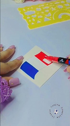 France Flag Sticker Drawing 🇫🇷 | Easy French Flag Art |#shorts