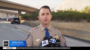 CHP officer continues to recover after being hit by Tesla while pushing car off 5 Freeway