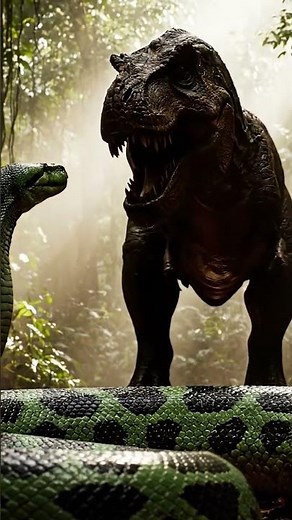 Tyrannosaurus Rex vs Giant Anaconda – The Most Brutal Prehistoric Showdown