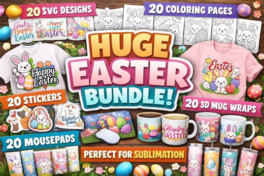 Easter Design Bundle | 140  SVG PNG Files for Sublimation (digital Download) - Etsy