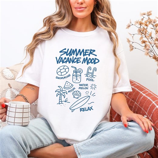Summer Vacation Mood Graphic Tee, Comfort Colors Shirt - Etsy
