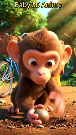 Little Monk Plays With Mischievous Monkey #3danimation #adorable #viral