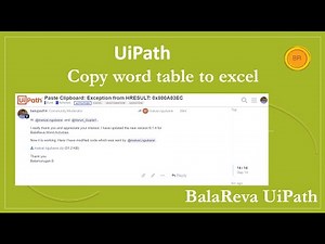 UiPath copy word table and paste into an excel file