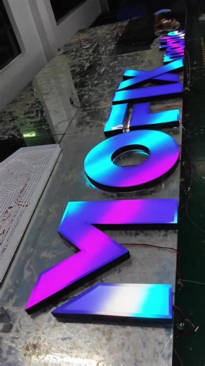 The signboard shines with dazzling colors,and the business is booming #led #sign