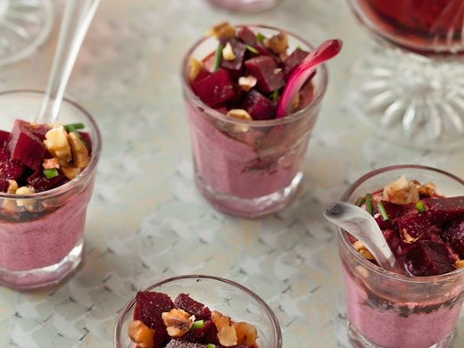 Verrines de betterave et fromage frais
