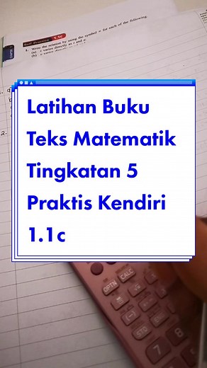 Latihan Buku Teks Matematik Tingkatan 5 Praktis Kendiri 1.1c #matematik #tiktokguru #tiktokguru_malaysia #veronicaPi #kssm #studytips #kelasonline #tiktokteacher #teachersoftiktok #spm #bukuteks #malaysia #ubahanlangsung