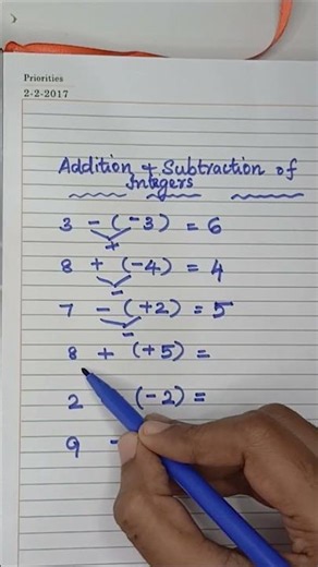 Addition and Subtraction of Integers