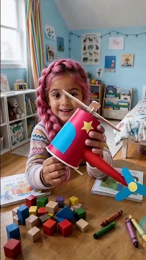I Built an Airplane Cup! ✈️🥤✨ #kidslearning #kidscrafts