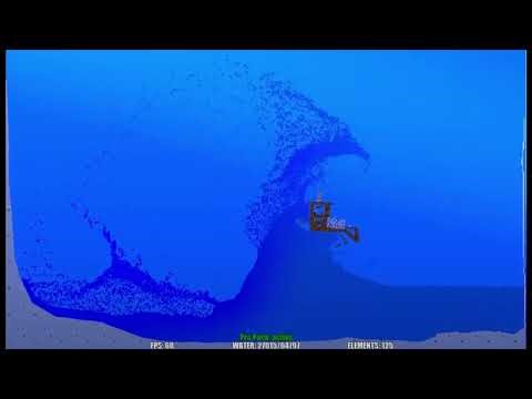 Water Physics Simulation Wave vs Cargoship