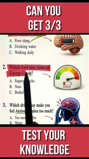 Can You Pass This 3 Question Health Quiz #shorts