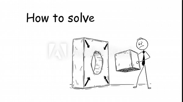 Stickman Businessman Trying to Fit Square Peg into Round Hole Problem Solving Mismatch and Business Challenge Concept