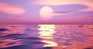 Wave sea beach and sunset sky abstract background. Nature and summer concept. 3d render.