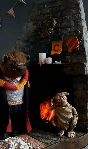Harry Bear, Dobby doll and Illuminated Fireplace Set ⚡#youtube#youtuber#shorts#youtubeshorts#viral