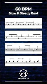 Slow & Steady Beat | Rhythm Practice at 60 BPM for Beginners | Percussion Hub
