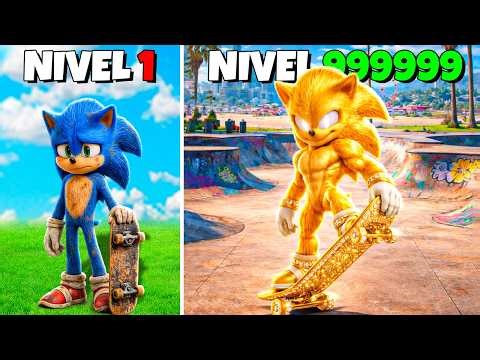 From Sonic Skate Level 1 to Level 1,000,000 in GTA 5!! (Sonic Movie mod)