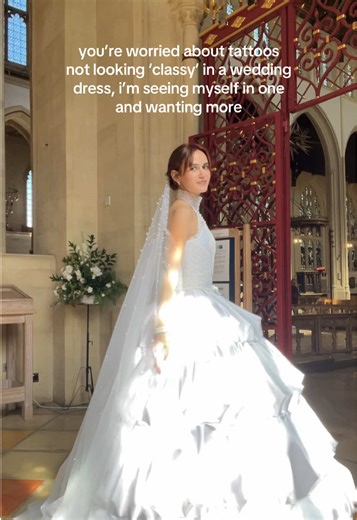 Tattooed Bride: Wedding Dress with Full Sleeve Tattoos