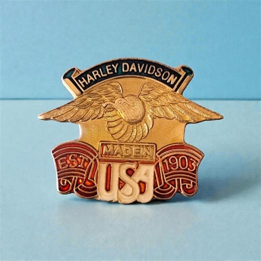 Harley Davidson Eagle Enamel Pin Made in USA 1903 | Harley Davidson Eagle Enamel Pin Made in USA - Etsy
