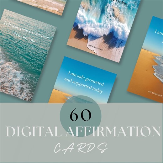 Affirmation Cards Printable Set of 60 | Digital Positive Quotes | Self Care & Mental Health Cards - Etsy