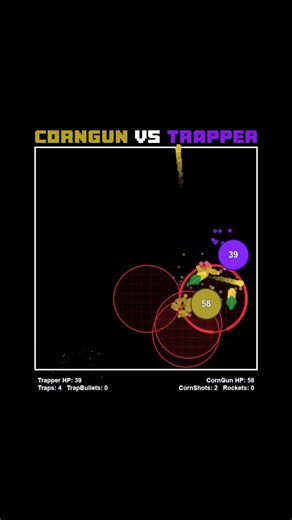 Corngun VS Trapper Simulation #bouncingball #code #satisfying #rpg #physics