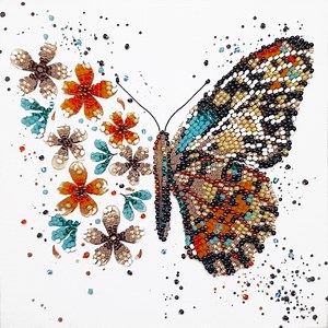 Butterfly Embroidery Beading Kit, Floral Bead Stitch Set, Cute Beadwork Kit, Abris Art Adult Bead Kits, Grandma Birthday Gift - Etsy