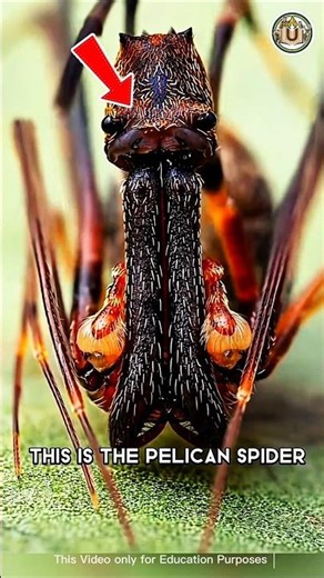 A Spider जिसकी गर्दन बहुत बड़ी है?! 🕷️ #PelicanSpider #facts #didyouknow #animals