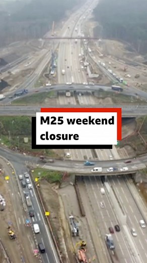 All you need to know about the M25 closure in Surrey this weekend. 🚧 #M25 #M25closure #roadworks #traffic #travelalert #trafficalert #heathrow #gatwick #surrey #london #bbcnews | BBC London