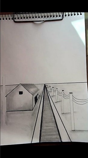 HOW TO DRAW LANDSCAPE ONE PERSPECTIVE DRAWING #OnePointPerspective #LandscapeDrawing