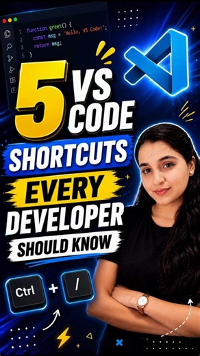 5 VS Code Shortcuts Every Developer Should Know ⚡ | Code Faster in Seconds #vs #tech #explorepage