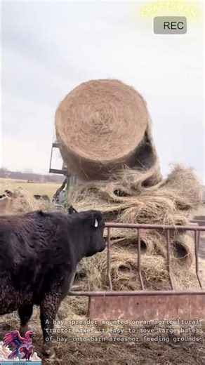 Hay feeder machine for livestock fast use #video #viral