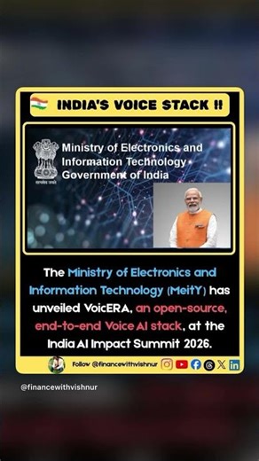India’s Voice Stack 🇮🇳 VoicERA by MeitY unveiled at India AI Impact Summit 2026