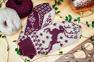 CROCHET PATTERN Deer Fair Isle Crochet Mitten Pattern, One Size Crochet Pattern, Winter Glove Mitten Accessories - Etsy