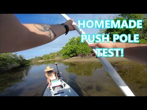 Testing out the Homemade "DIY" Push Pole! Through Skinny Water Mangroves! LT10 Gheenoe