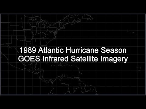 1989 Atlantic Hurricane Season GOES-7 Infrared Satellite Imagery Animation (HD 1280x720)