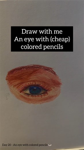 Draw with me an Eye with cheap Colored Pencils 👁️ (Beginner Friendly)