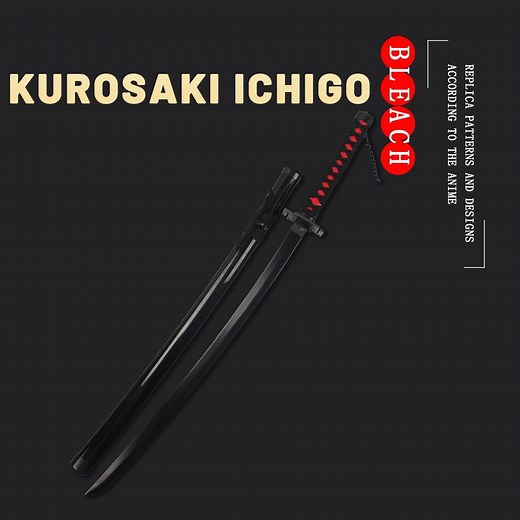 [Hot Item] Japanese Anime Bleach Kurosaki Ichigo Cosplay Toy Wooden Katana Sword