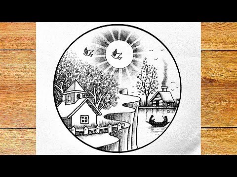 Amazing 3d mountains nature drawing | Step by step 3d pencil sketch tutorials