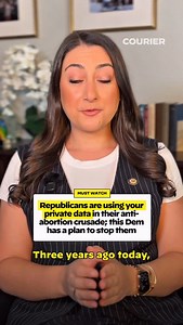 All across the United States there is a huge, unregulated data surveillance system being weaponized by Republicans and law enforcement entities in their efforts to enforce red-state bans on abortion. @RepSaraJacobs has introduced a bill that would protect that data — the My Body, My Data Act. | COURIER