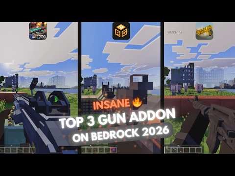TOP 3 BEST GUN 3D ADDONS 🔥 Minecraft Bedrock / MCPE
