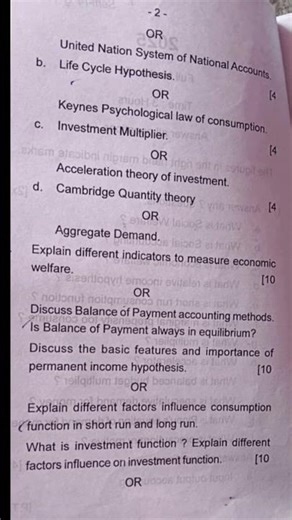Macroeconomic Question paper ( P.G , M.A ) 1 st semester !! 👩‍🎓📚✏ #economics #study #shorts #pg