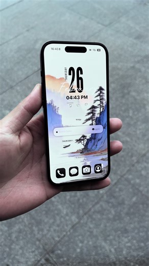 Minimalist Zen Ink Landscape iPhone Wallpaper #iphonewallpaper #ioswallpaper #minimalwallpaper #cleandesign #lockscreen