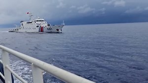 Chinese Coast Guard ship chases Filipino civilian vessel on maritime patrol