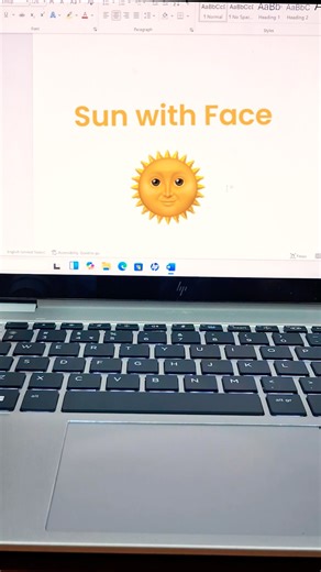 Sun with Face 🌞 Symbol in MS Word | Unicode 1F31E #computer #asmr #shorts #SunWithFace #sun #sunset