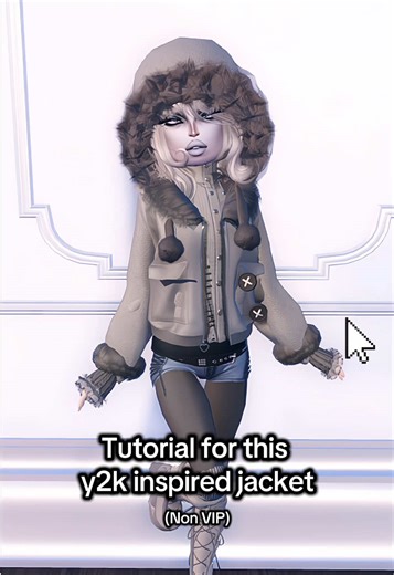 How to make this fur jacket in dress to impress 🫶 // #dresstoimpress #dti #update #y2k #tut