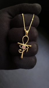 Sterling Silver Ankh Necklace With Eye of Horus: Egyptian Protection Charm - Etsy