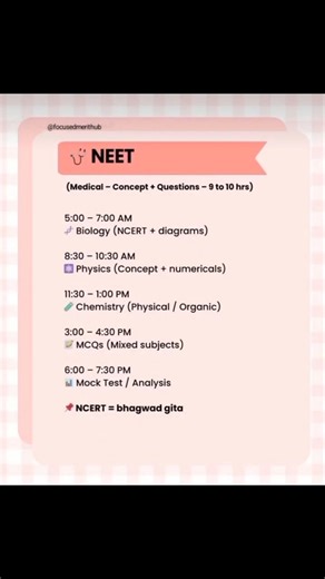 NEET 2026 Study Timetable 🔥 | 10 Hours Daily Study Plan for NEET | NEET Motivation & Strategy